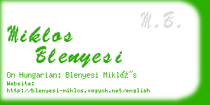 miklos blenyesi business card